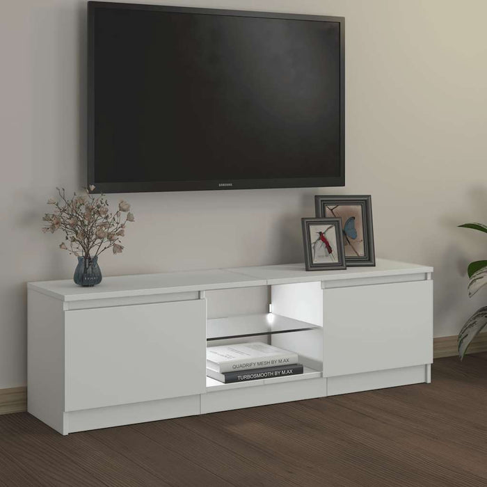 Comodă TV cu lumini LED, alb, 120x30x36 cm WALTI