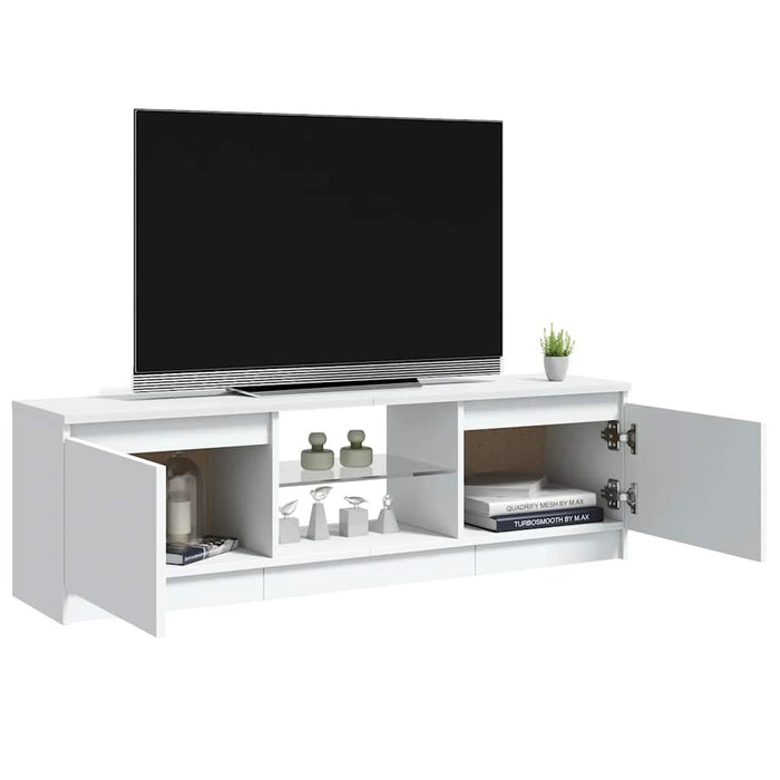 Comodă TV cu lumini LED, alb, 120x30x36 cm WALTI