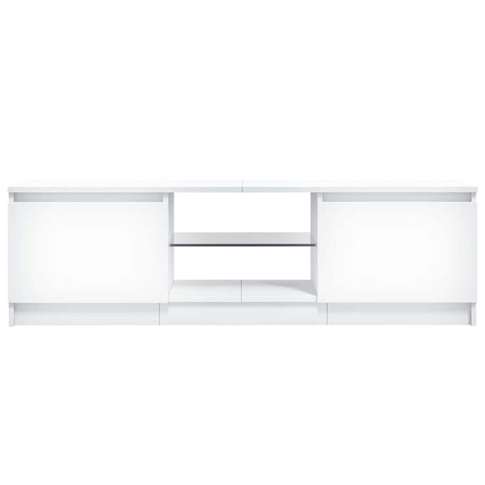 Comodă TV cu lumini LED, alb, 120x30x36 cm WALTI