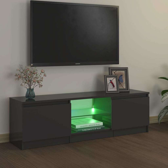Comodă TV cu lumini LED, gri, 120x30x36 cm WALTI