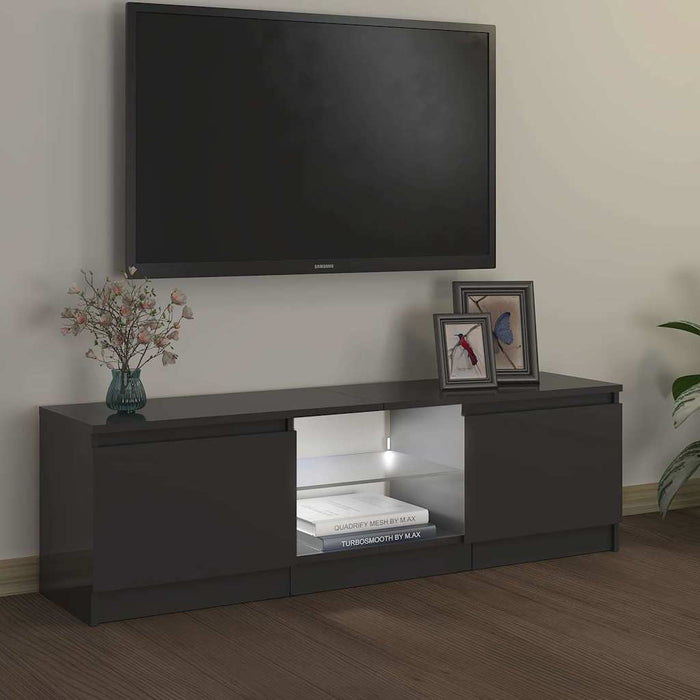 Comodă TV cu lumini LED, gri, 120x30x36 cm WALTI