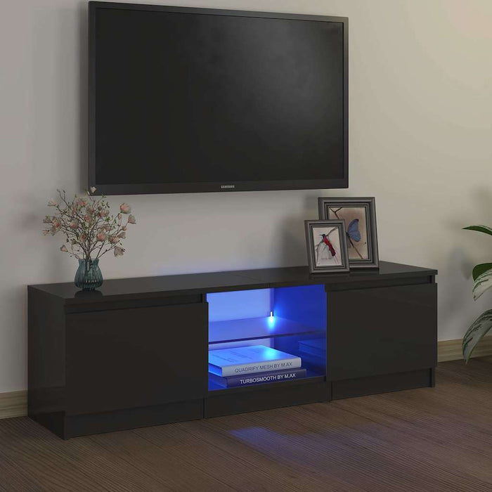 Comodă TV cu lumini LED, gri, 120x30x36 cm WALTI