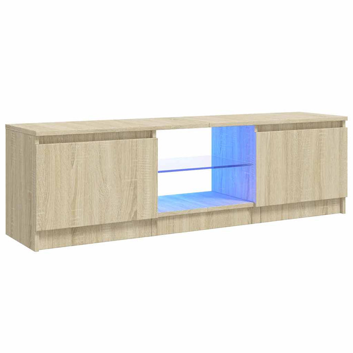 Comodă TV cu lumini LED, stejar sonoma, 120x30x36 cm WALTI