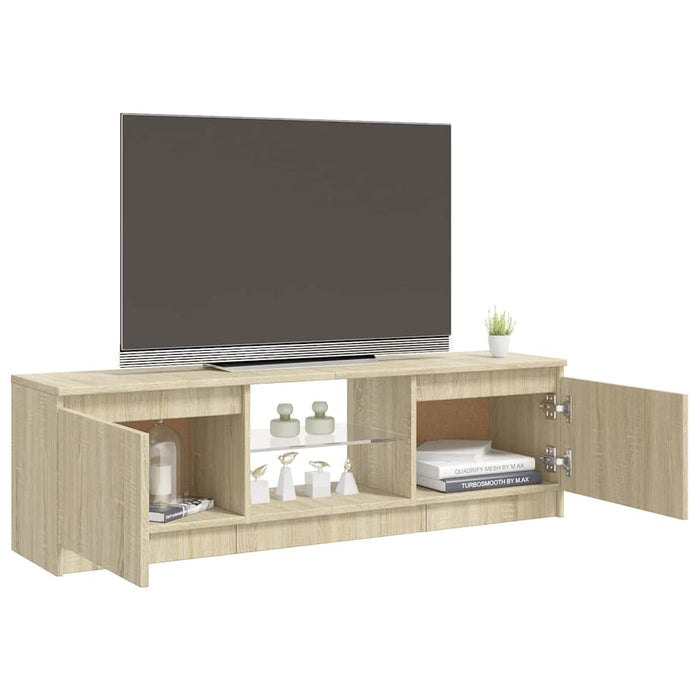 Comodă TV cu lumini LED, stejar sonoma, 120x30x36 cm WALTI