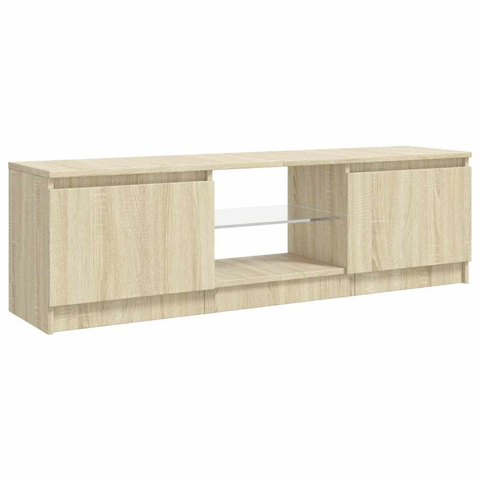 Comodă TV cu lumini LED, stejar sonoma, 120x30x36 cm WALTI
