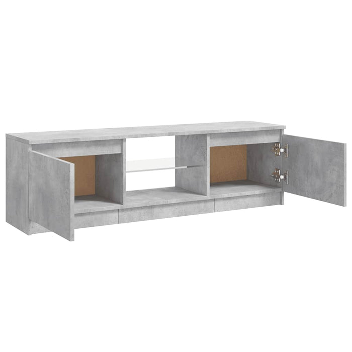 Comodă TV cu lumini LED, gri beton, 120x30x36 cm WALTI