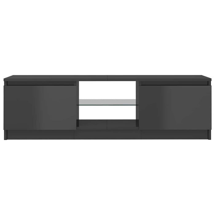 Comodă TV cu lumini LED, gri extralucios, 120x30x36 cm WALTI