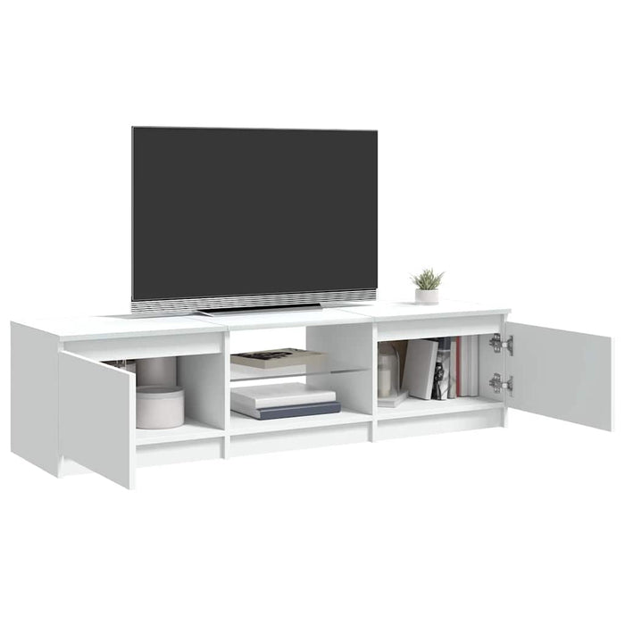 Comodă TV cu lumini LED, alb, 140x40x36 cm WALTI