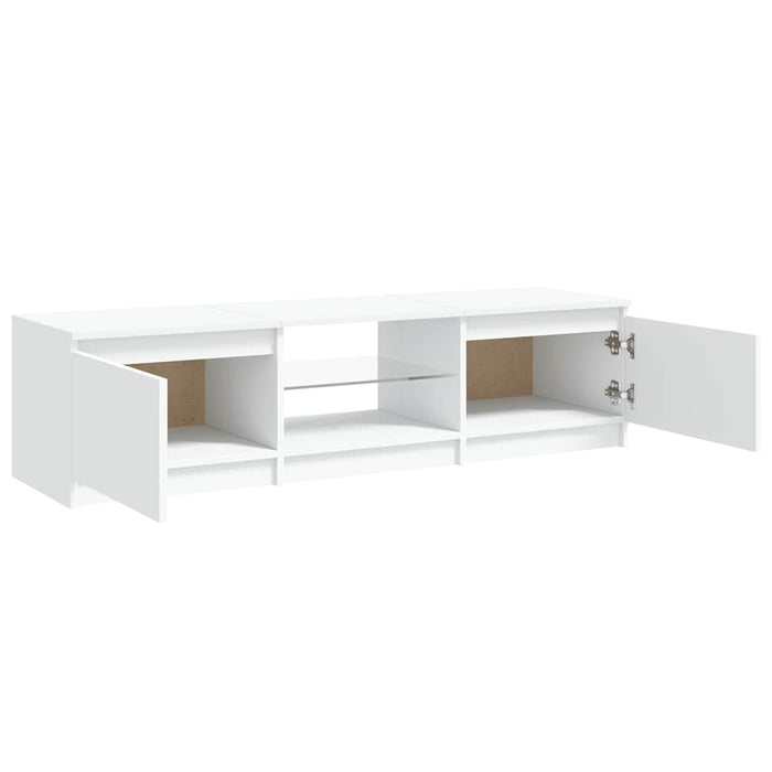 Comodă TV cu lumini LED, alb, 140x40x36 cm WALTI