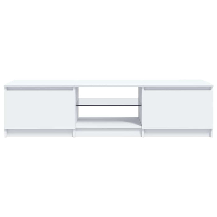 Comodă TV cu lumini LED, alb, 140x40x36 cm WALTI
