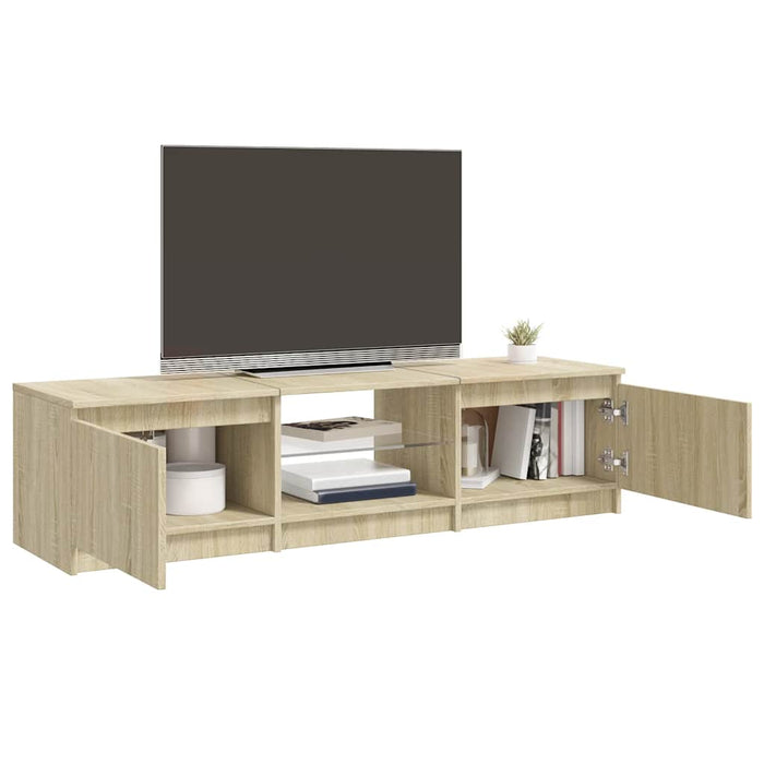 Comodă TV cu lumini LED, stejar sonoma, 140x40x36 cm WALTI
