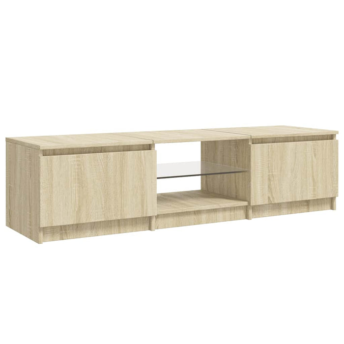 Comodă TV cu lumini LED, stejar sonoma, 140x40x36 cm WALTI