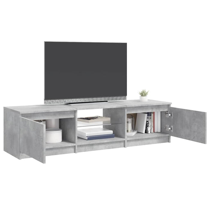 Comodă TV cu lumini LED, gri beton, 140x40x36 cm WALTI