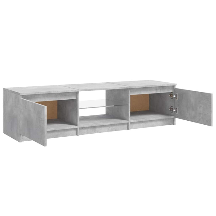 Comodă TV cu lumini LED, gri beton, 140x40x36 cm WALTI