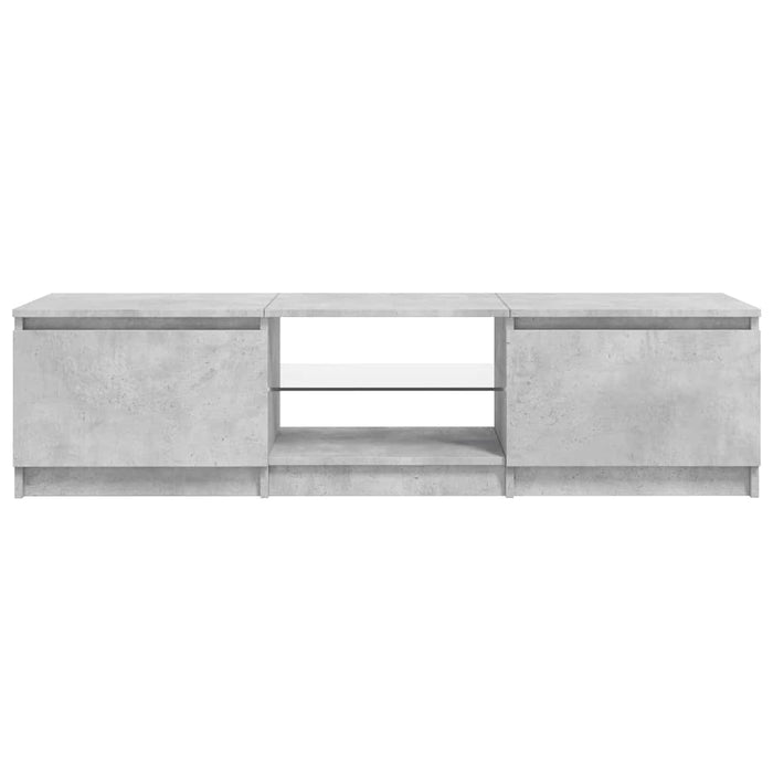 Comodă TV cu lumini LED, gri beton, 140x40x36 cm WALTI