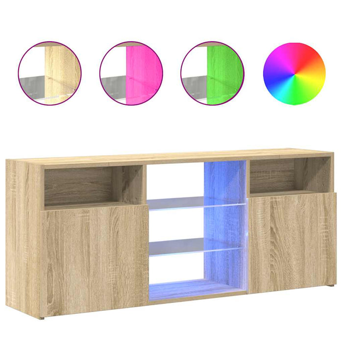 Comodă TV cu lumini LED, stejar sonoma, 120x30x50 cm - WALTI WALTI