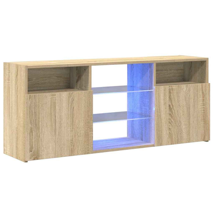 Comodă TV cu lumini LED, stejar sonoma, 120x30x50 cm - WALTI WALTI