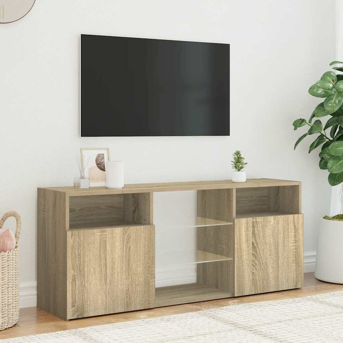 Comodă TV cu lumini LED, stejar sonoma, 120x30x50 cm - WALTI WALTI