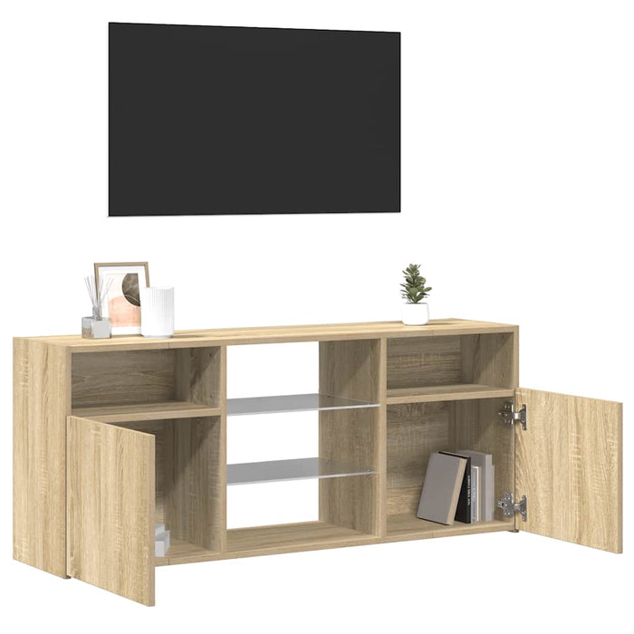 Comodă TV cu lumini LED, stejar sonoma, 120x30x50 cm - WALTI WALTI