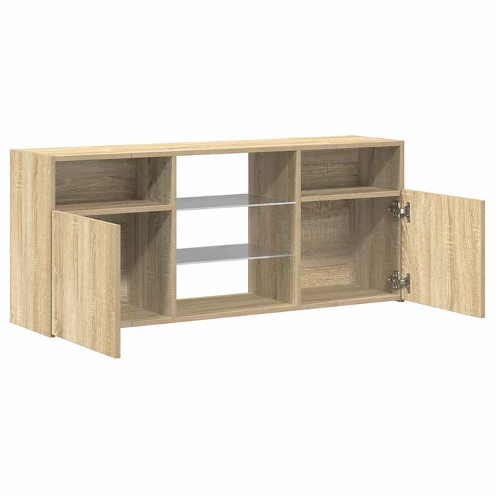 Comodă TV cu lumini LED, stejar sonoma, 120x30x50 cm - WALTI WALTI