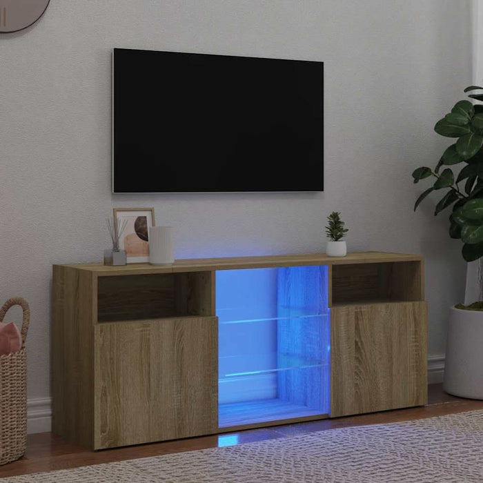 Comodă TV cu lumini LED, stejar sonoma, 120x30x50 cm - WALTI WALTI
