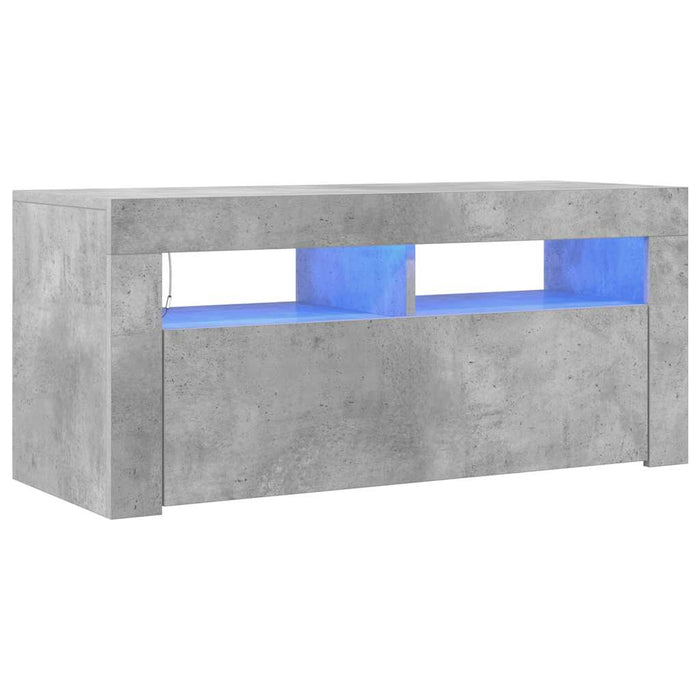 Comodă TV cu lumini LED, gri beton, 90x35x40 cm - WALTI WALTI