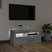 Comodă TV cu lumini LED, gri beton, 90x35x40 cm - WALTI WALTI