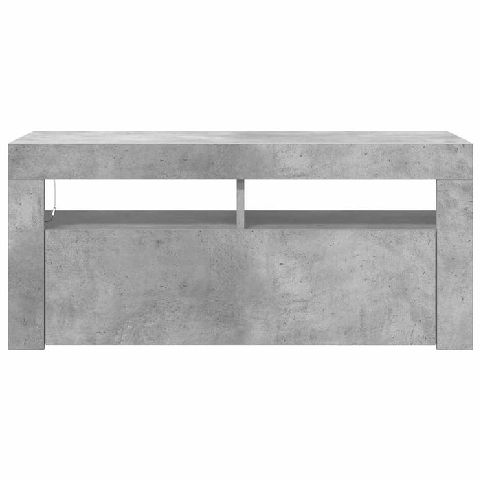 Comodă TV cu lumini LED, gri beton, 90x35x40 cm - WALTI WALTI