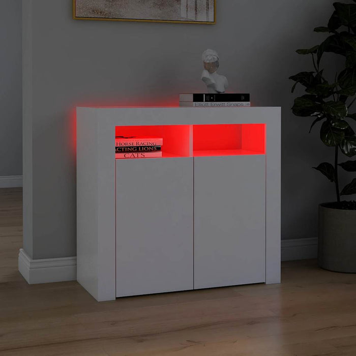 Servantă cu lumini LED, alb, 80x35x75 cm - WALTI WALTI