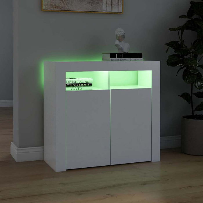 Servantă cu lumini LED, alb, 80x35x75 cm - WALTI WALTI