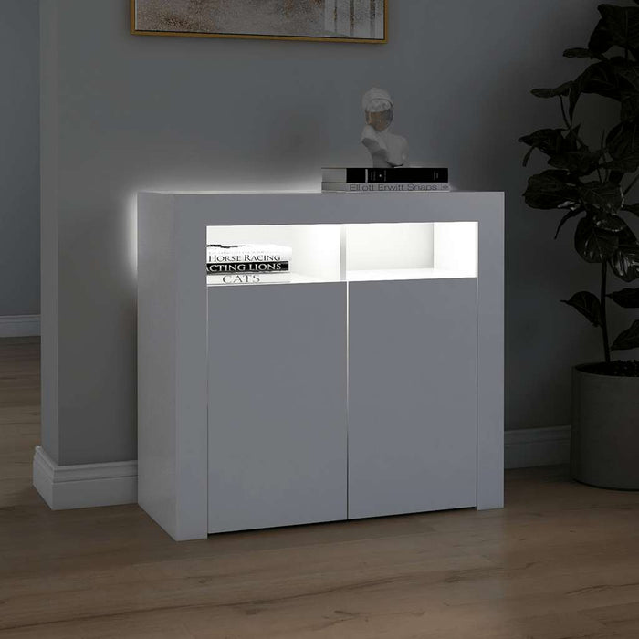 Servantă cu lumini LED, alb, 80x35x75 cm - WALTI WALTI