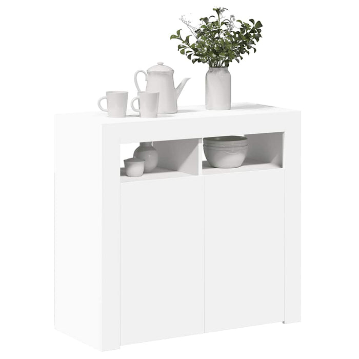 Servantă cu lumini LED, alb, 80x35x75 cm - WALTI WALTI
