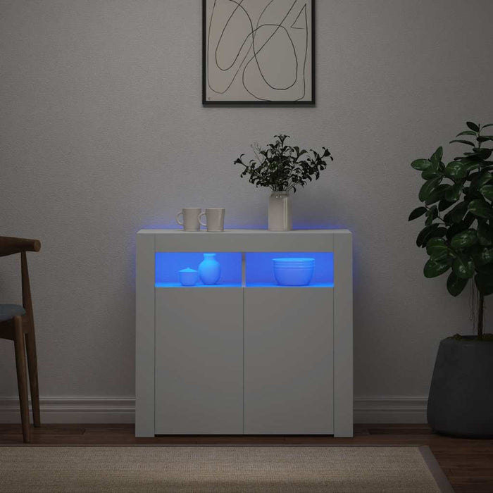 Servantă cu lumini LED, alb, 80x35x75 cm - WALTI WALTI