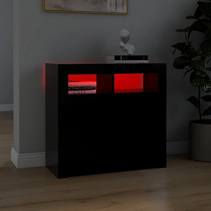 Servantă cu lumini LED, negru, 80x35x75 cm - WALTI WALTI