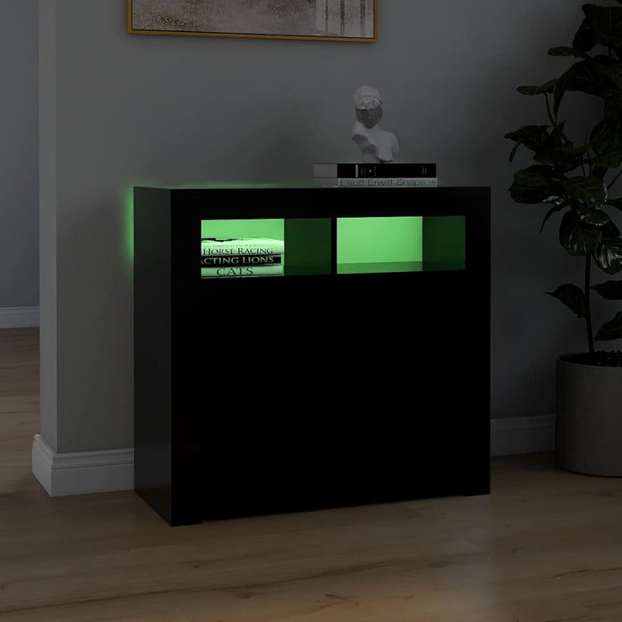 Servantă cu lumini LED, negru, 80x35x75 cm - WALTI WALTI