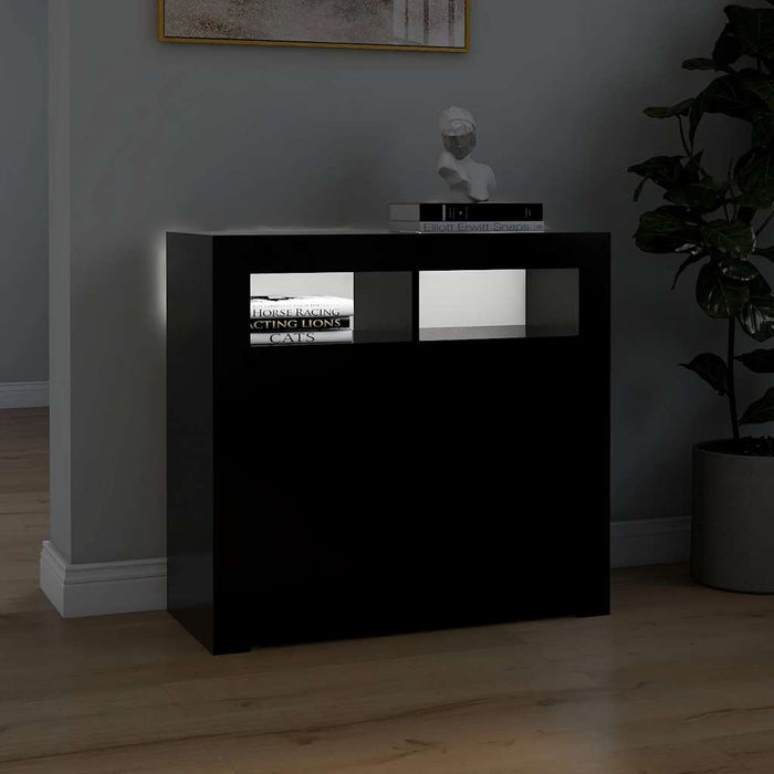 Servantă cu lumini LED, negru, 80x35x75 cm - WALTI WALTI