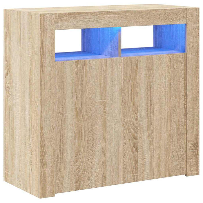Servantă cu lumini LED, stejar sonoma, 80x35x75 cm - WALTI WALTI