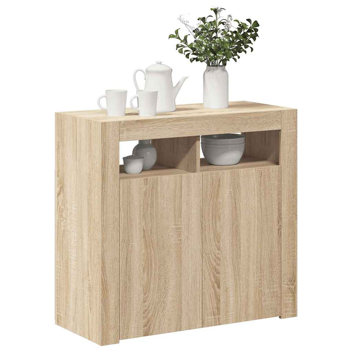 Servantă cu lumini LED, stejar sonoma, 80x35x75 cm - WALTI WALTI