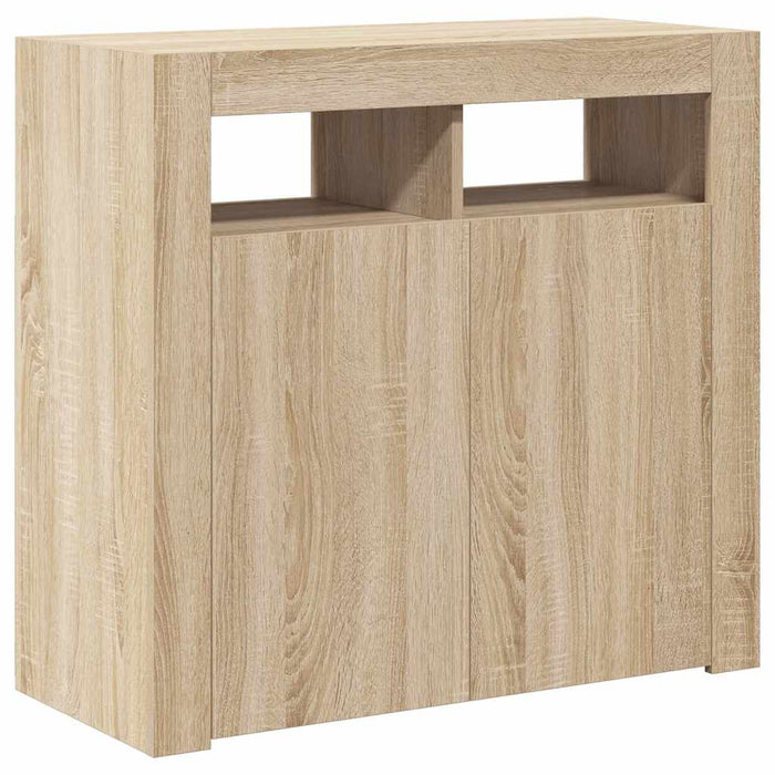 Servantă cu lumini LED, stejar sonoma, 80x35x75 cm - WALTI WALTI