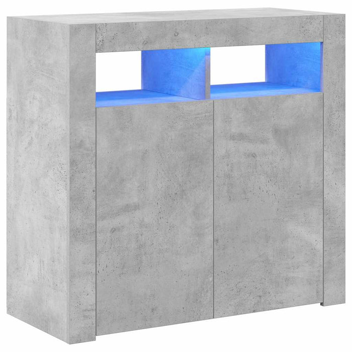 Servantă cu lumini LED, gri beton, 80x35x75 cm - WALTI WALTI