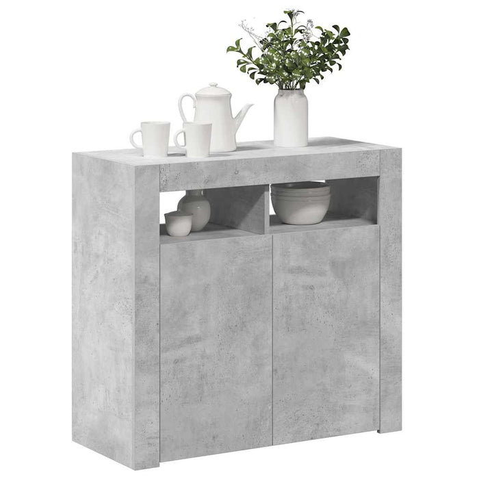Servantă cu lumini LED, gri beton, 80x35x75 cm - WALTI WALTI