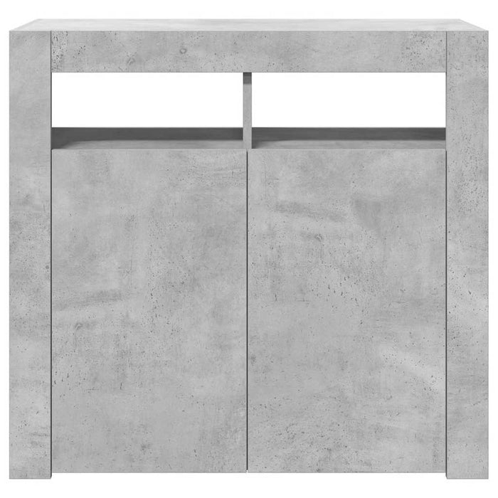 Servantă cu lumini LED, gri beton, 80x35x75 cm - WALTI WALTI