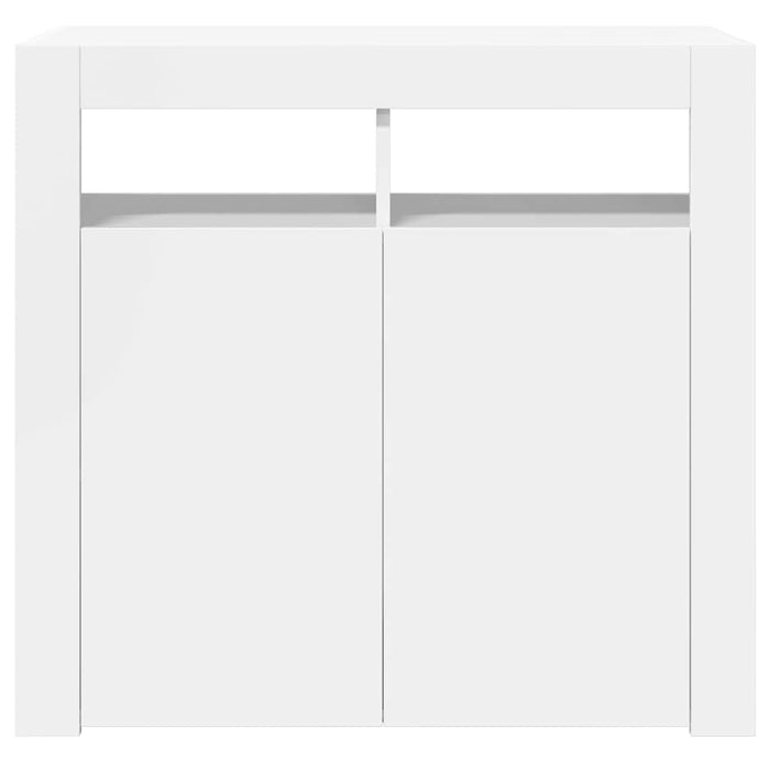 Servantă cu lumini LED, alb extralucios, 80x35x75 cm WALTI
