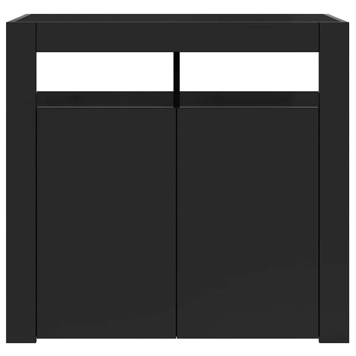 Servantă cu lumini LED, negru extralucios, 80x35x75 cm WALTI