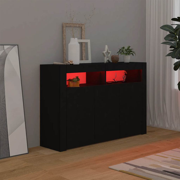 Servantă cu lumini LED,negru , 115,5x30x75 cm - WALTI WALTI