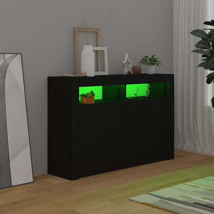 Servantă cu lumini LED,negru , 115,5x30x75 cm - WALTI WALTI