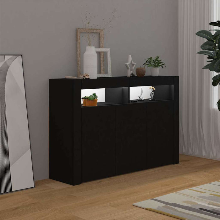 Servantă cu lumini LED,negru , 115,5x30x75 cm - WALTI WALTI