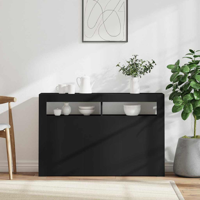 Servantă cu lumini LED,negru , 115,5x30x75 cm - WALTI WALTI