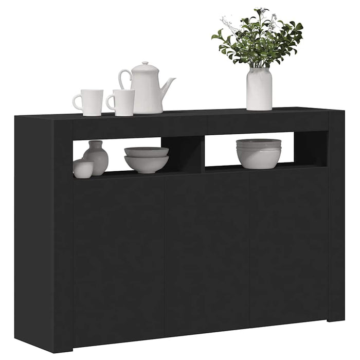 Servantă cu lumini LED,negru , 115,5x30x75 cm - WALTI WALTI