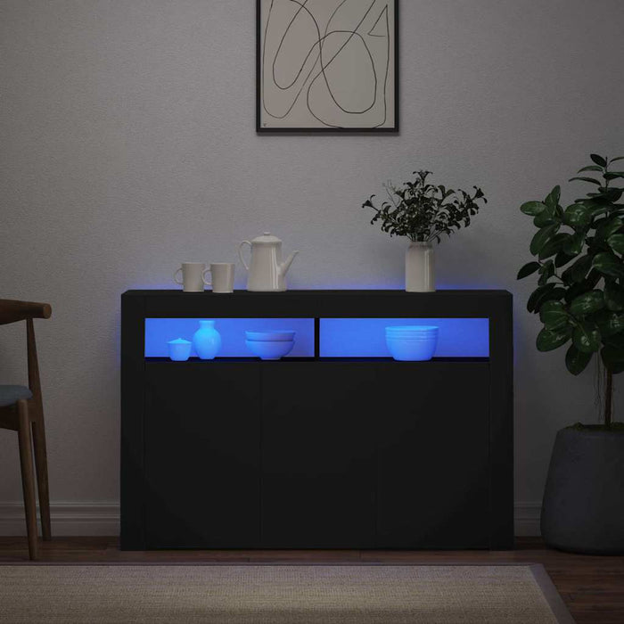 Servantă cu lumini LED,negru , 115,5x30x75 cm - WALTI WALTI